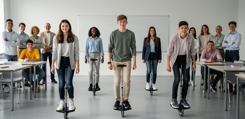 kinderen op pogosticks