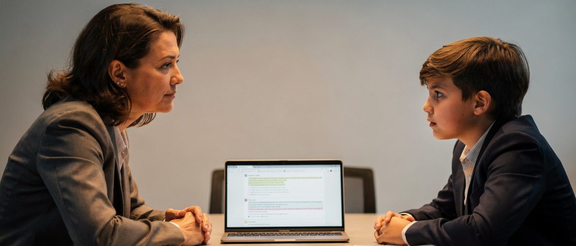 Ouder en hoogbegaafd kind in gesprek tijdens cursus hoogbegaafdheid voor ouders