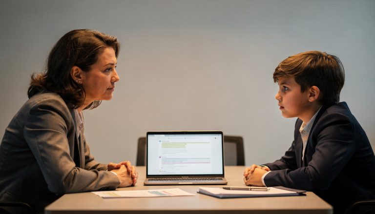 Ouder en hoogbegaafd kind in gesprek tijdens cursus hoogbegaafdheid voor ouders